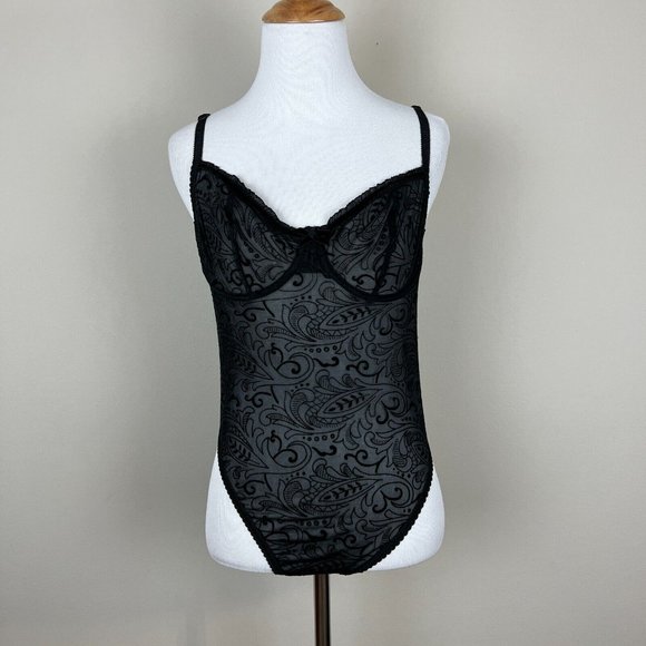 Victoria's Secret Other - Victorias Secret Teddy 36B Black Lace‎ Bodysuit Sheer Cheeky Underwire Sexy New